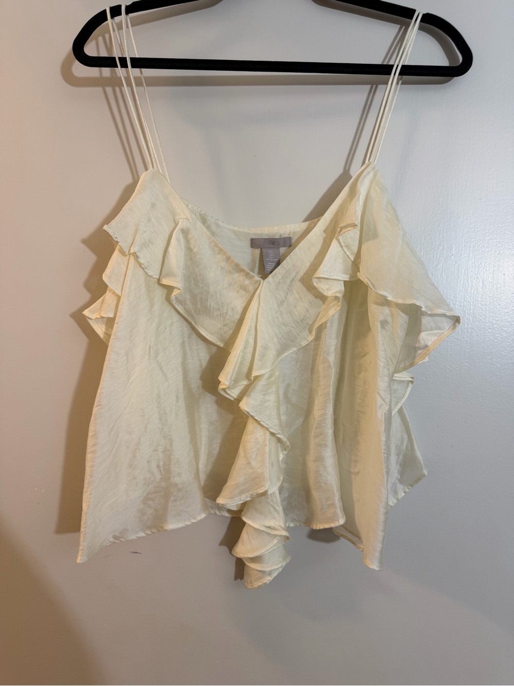 H&M Cream Ruffle Tank Top